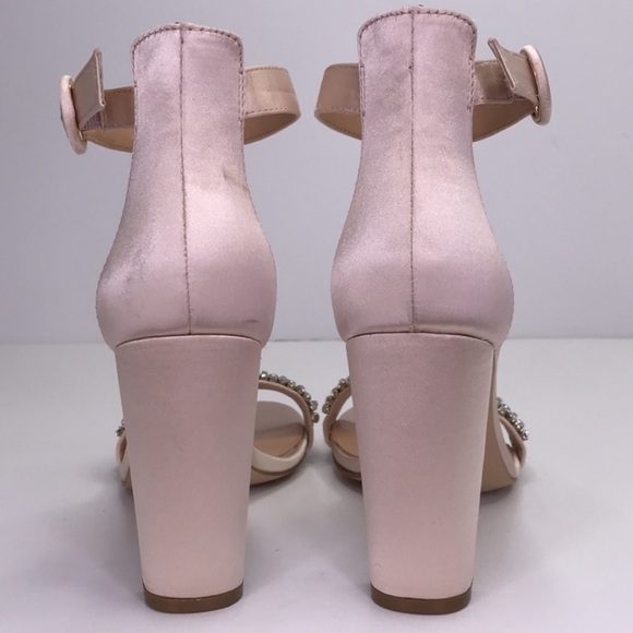 BADGLEY MISCHKA Jewel Jameson Champagne Heeled Sandal Sz 8.5 - Picture 3 of 6